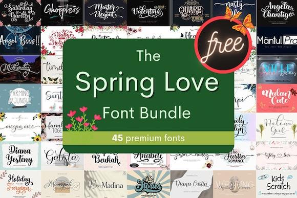 免费获取字体包 The Spring Love Font Bundle[Windows、macOS][$656→0]