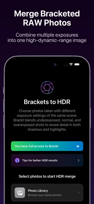 Brackt - 将 RAW 文件合并为 HDR 文件[iOS][内购限免]-反斗限免