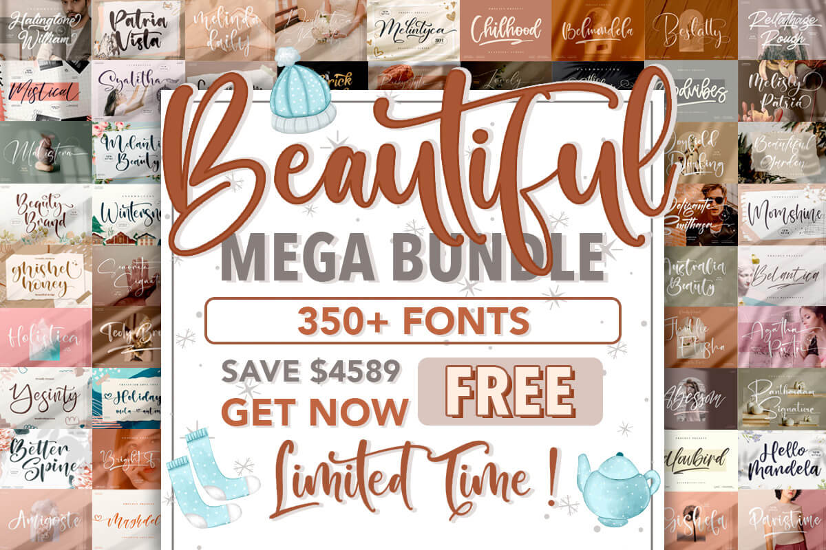 免费获取字体包 Beautiful Fonts Mega Bundle[Windows、macOS][$4589→0]