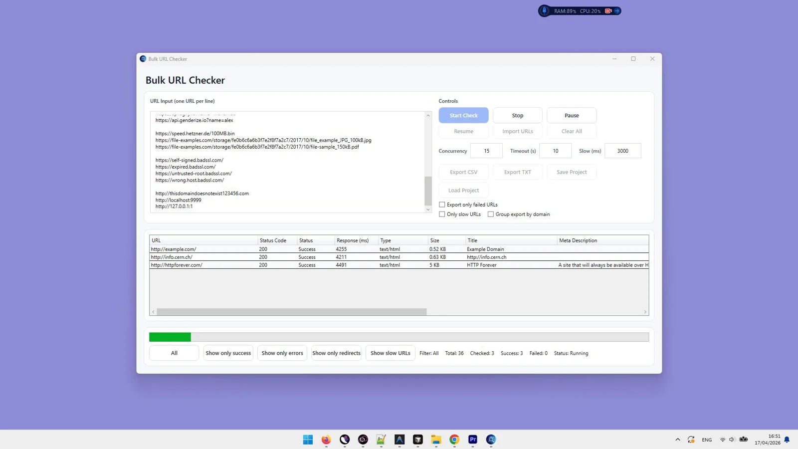 Bulk URL Checker - URL 批量检查工具[Windows][$47→0]