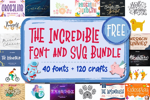 免费获取字体包 The Incredible Font and SVG Bundle[Windows、macOS]