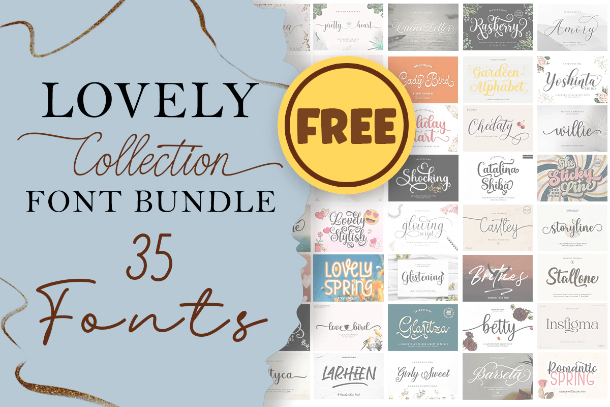 限时免费获取字体包 Lovely Collection Font Bundle[Windows、macOS][$504→0]