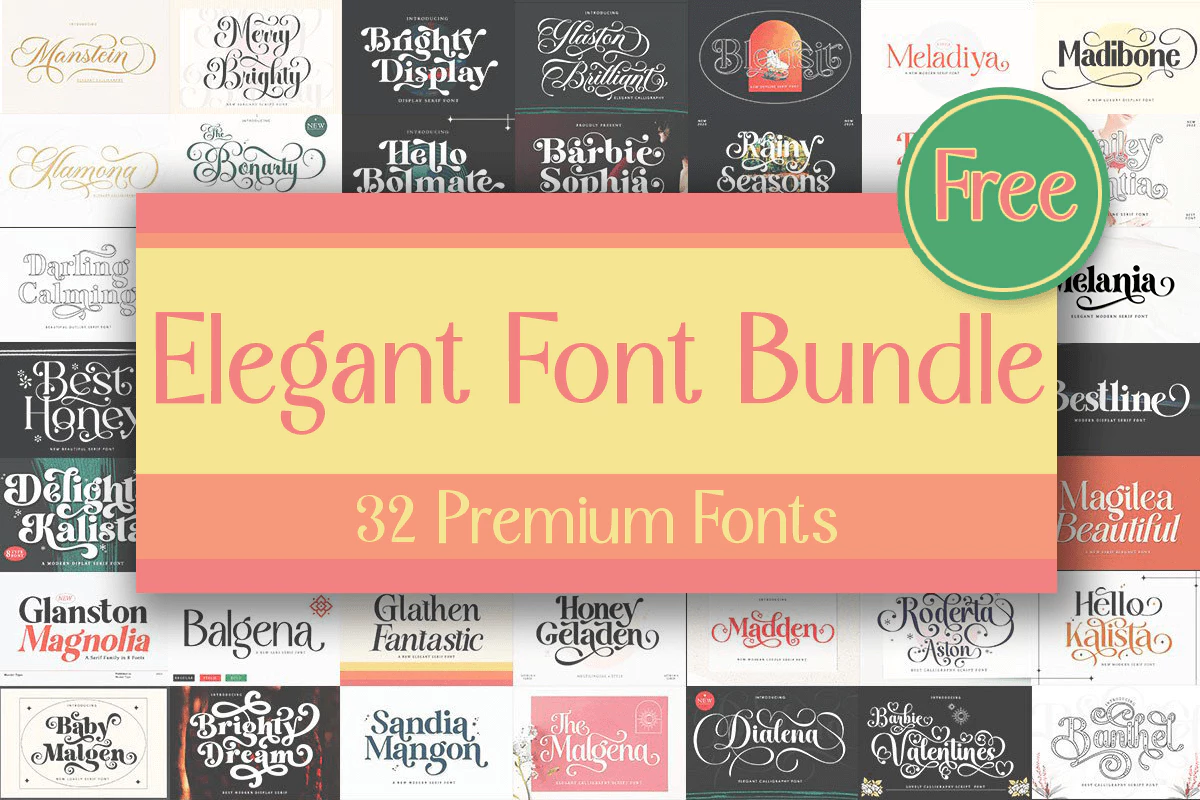 免费获取字体包 Elegant Font Bundle[Windows、macOS][$526→0]