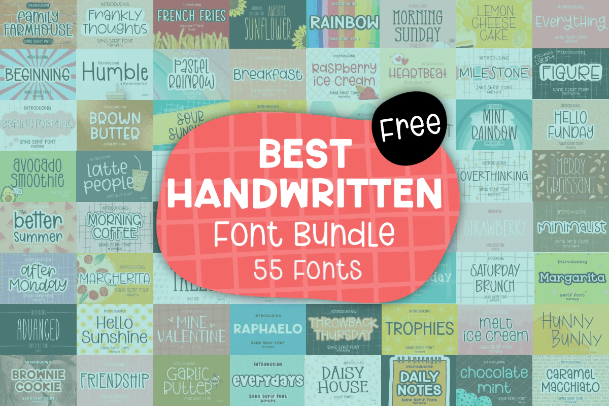 限时免费获取字体包 Best Handwritten Font Bundle[Windows、macOS][$552→0]