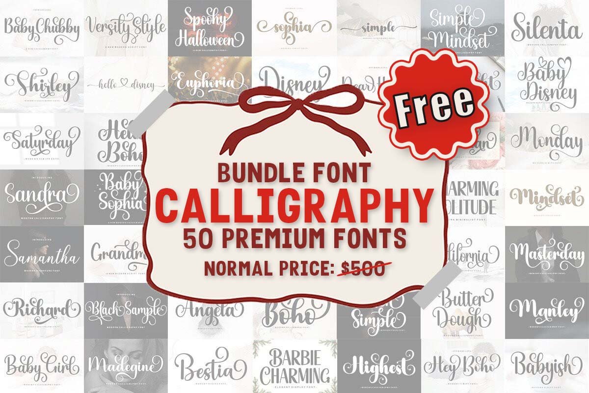 限时免费获取字体包 Calligraphy Font Bundle[Windows、macOS][$500→0]-反斗限免