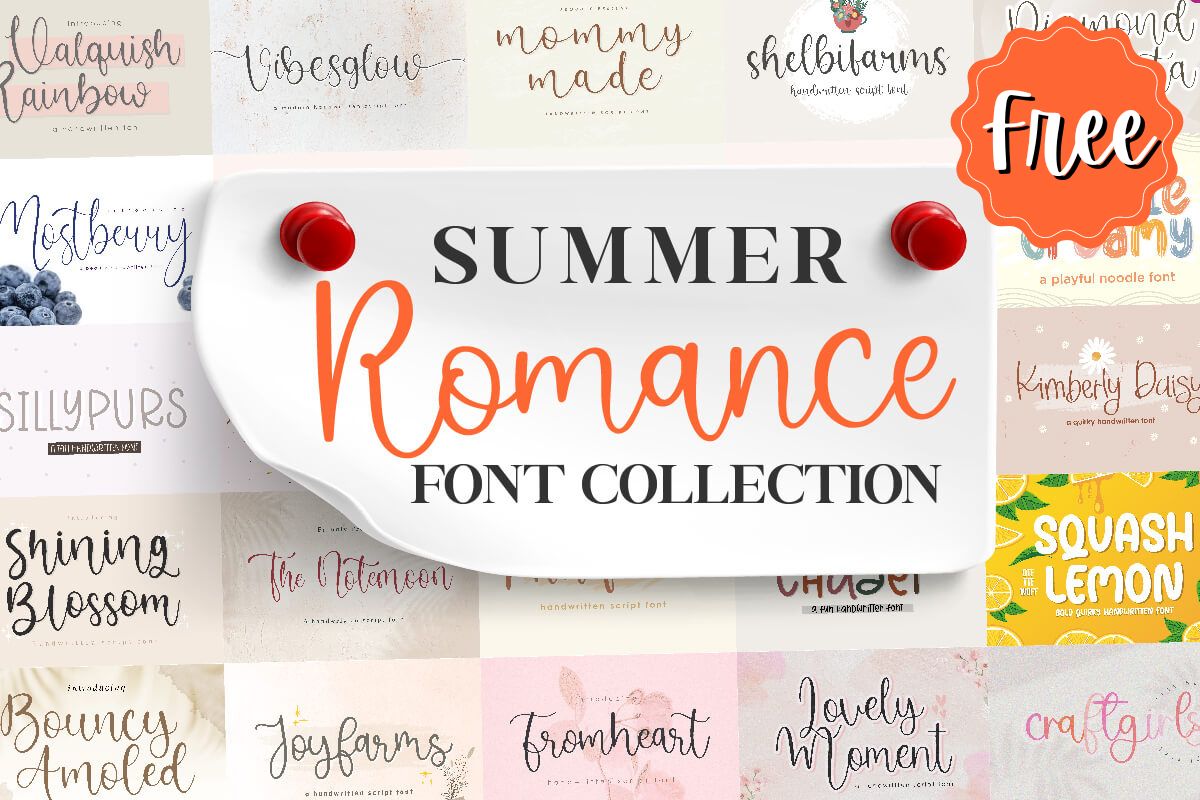 免费获取字体包 Summer Romance Font Collection[Windows、macOS][$478→0]