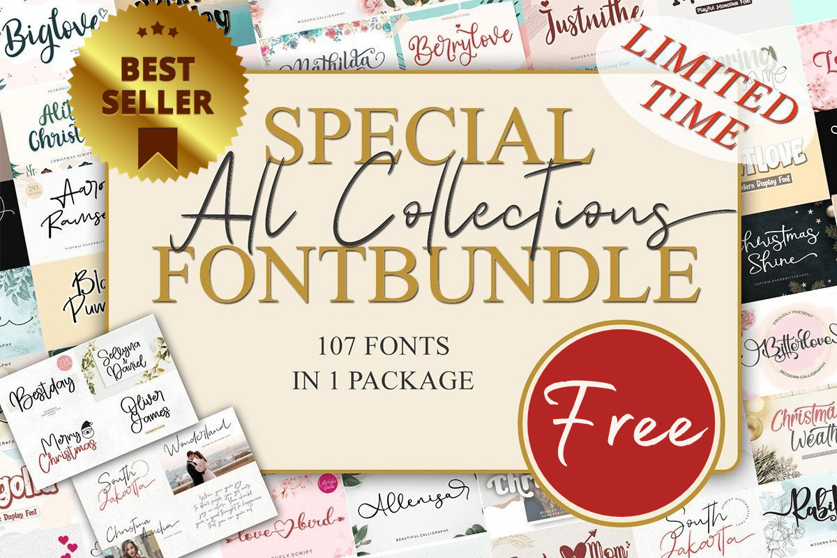 免费获取字体包 Special All Collections Font Bundle[Windows、macOS][$1409→0]