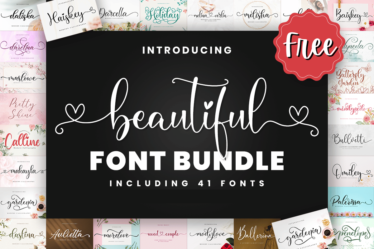 免费获取字体包 Beautiful Font Bundle[Windows、macOS][$649→0]