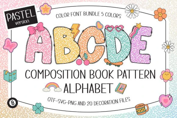 限时免费获取字体 Composition Book Pattern Pastel[Windows、macOS][$30→0]-反斗限免