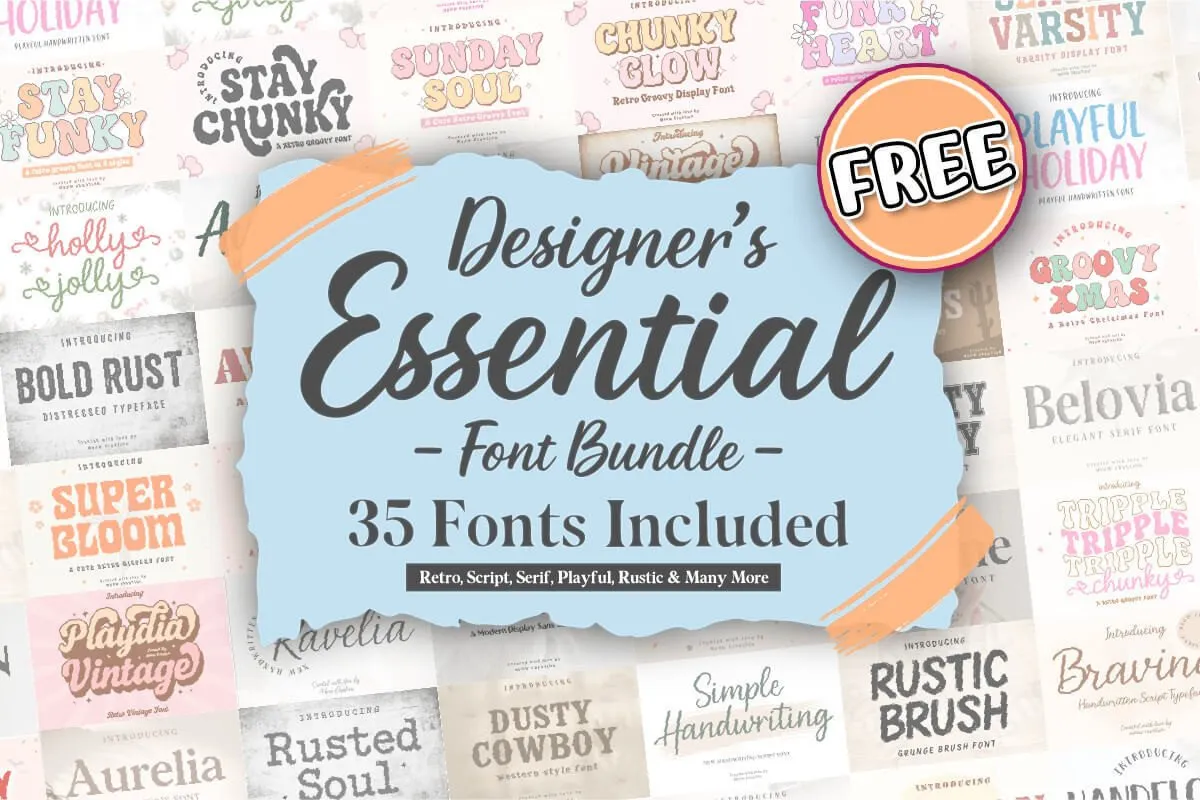 限时免费获取字体包 Designer’s Essential Font Bundle[Windows、macOS][$227→0]-反斗限免