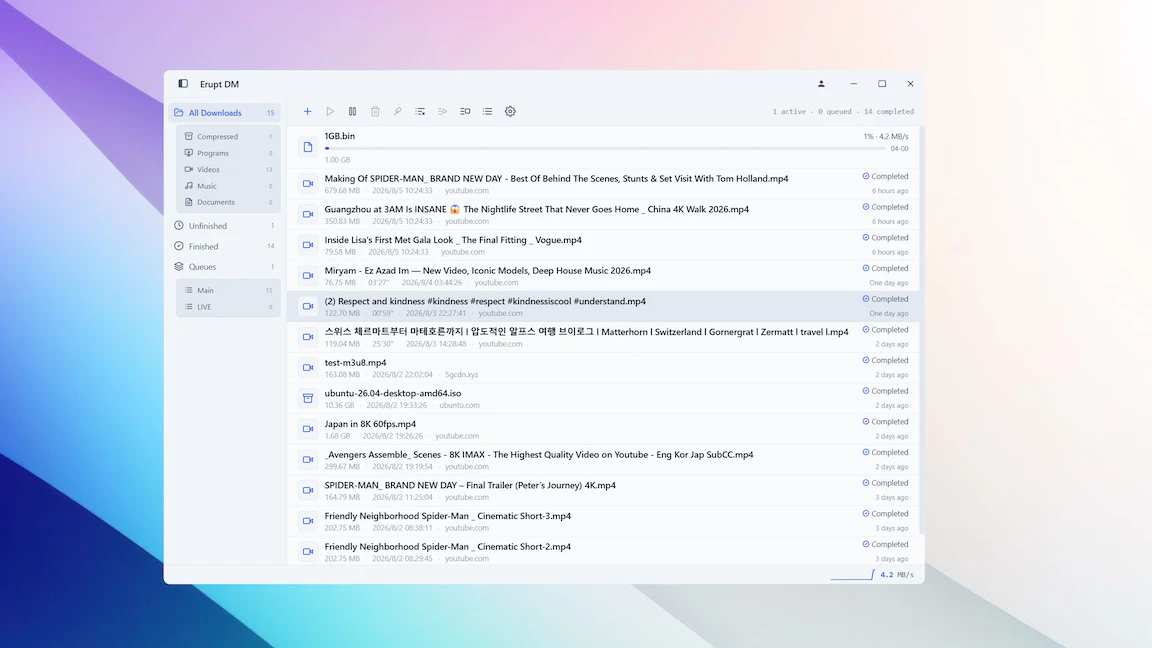 Erupt DM - 文件下载管理工具[1年授权][Windows、macOS]-反斗限免