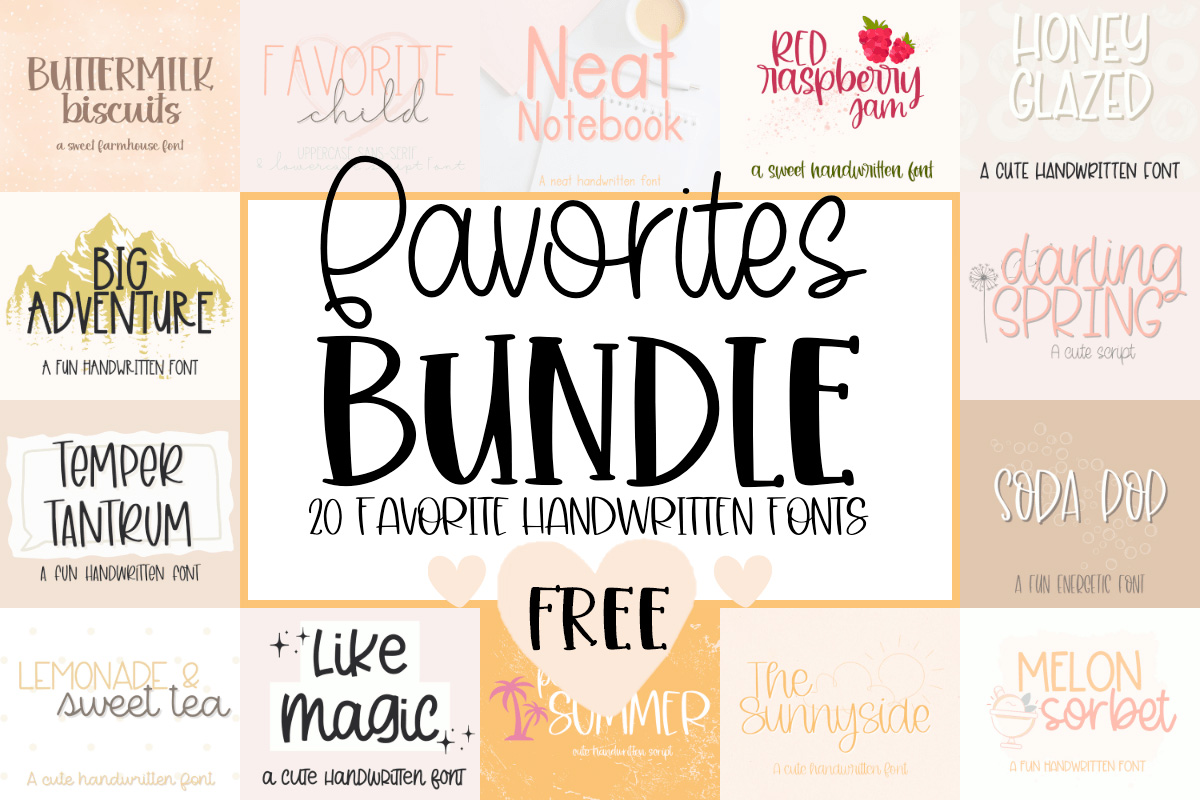 免费获取字体包 Favorites Font Bundle[Windows、macOS][$200→0]