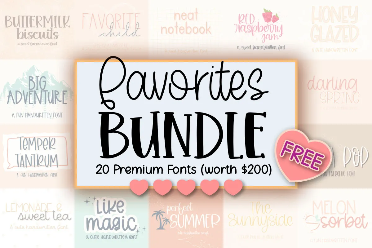 限时免费获取字体包 Favorites Font Bundle[Windows、macOS][$200→0]