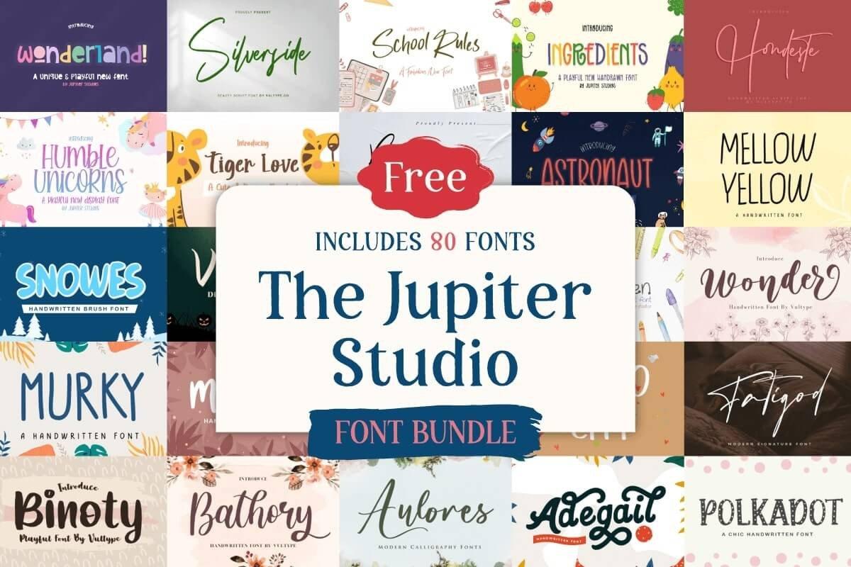 免费获取字体包 The Jupiter Studio Font Bundle[Windows、macOS][$1048→0]