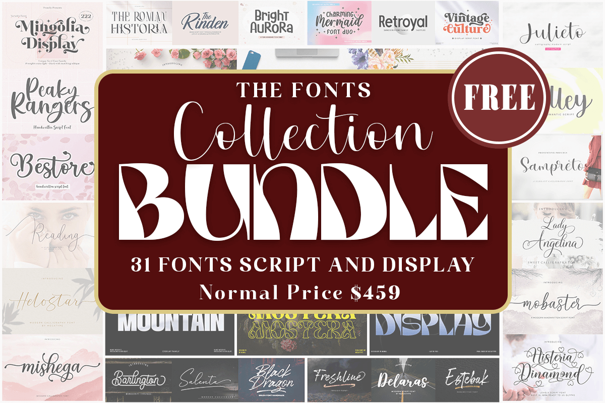 免费获取字体包 The Fonts Collection Bundle[Windows、macOS][$459→0]
