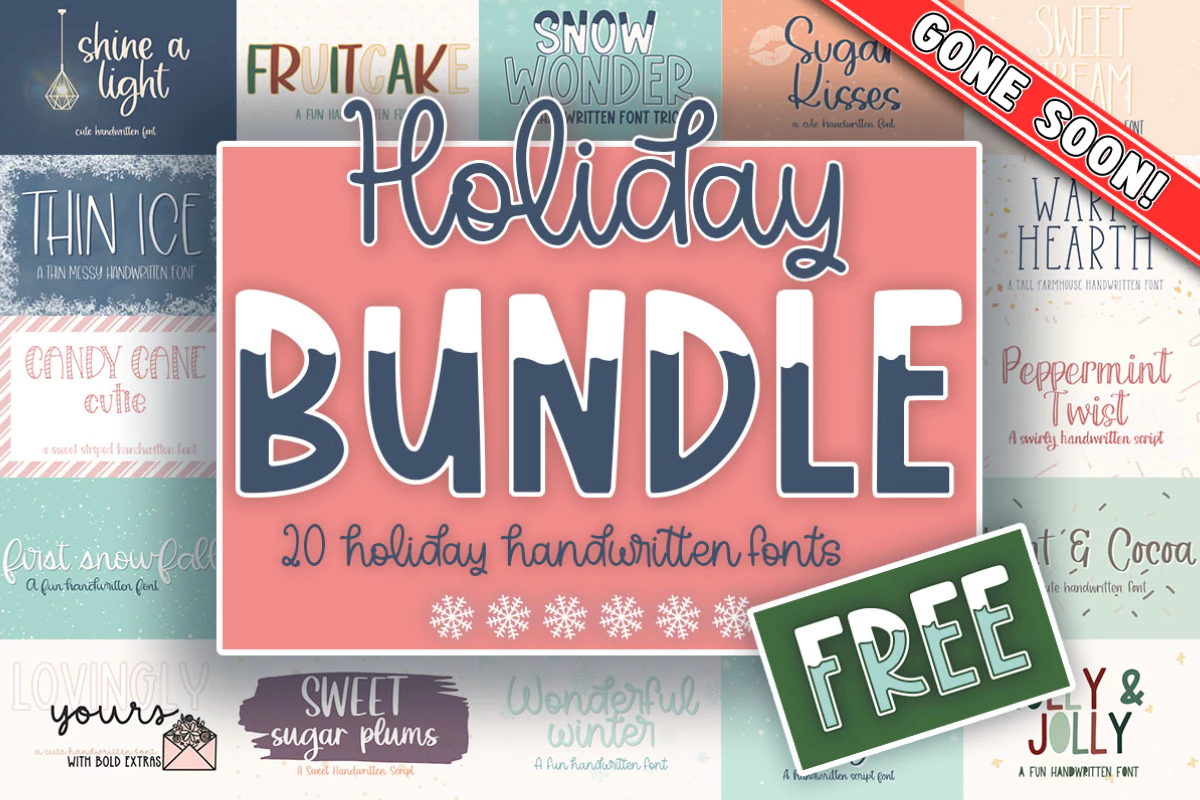 限时免费获取字体包 Holiday Font Bundle[Windows、macOS][$213→0]-反斗限免