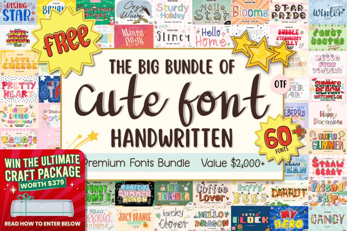 免费获取字体包 Cute Font Bundle[Windows、macOS][$2833→0]