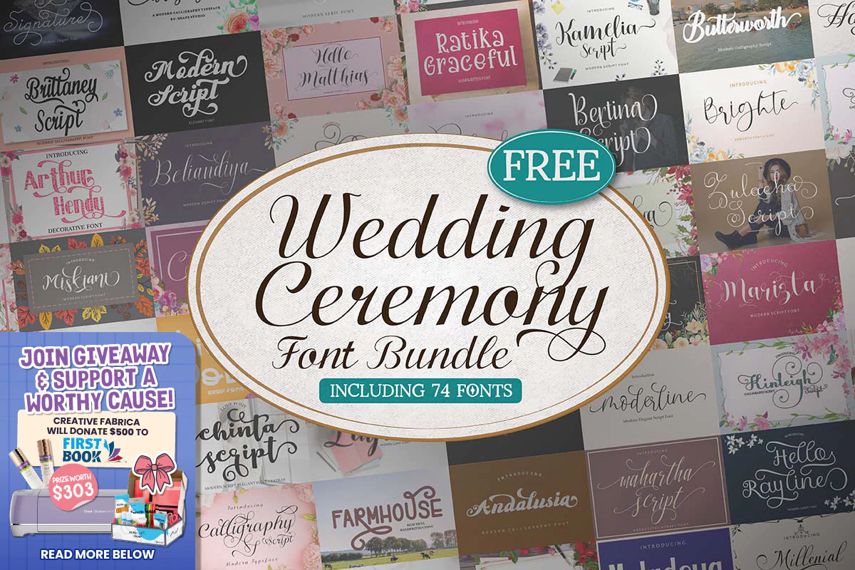 免费获取字体包 Wedding Ceremony Font Bundle[Windows、macOS][$836→0]