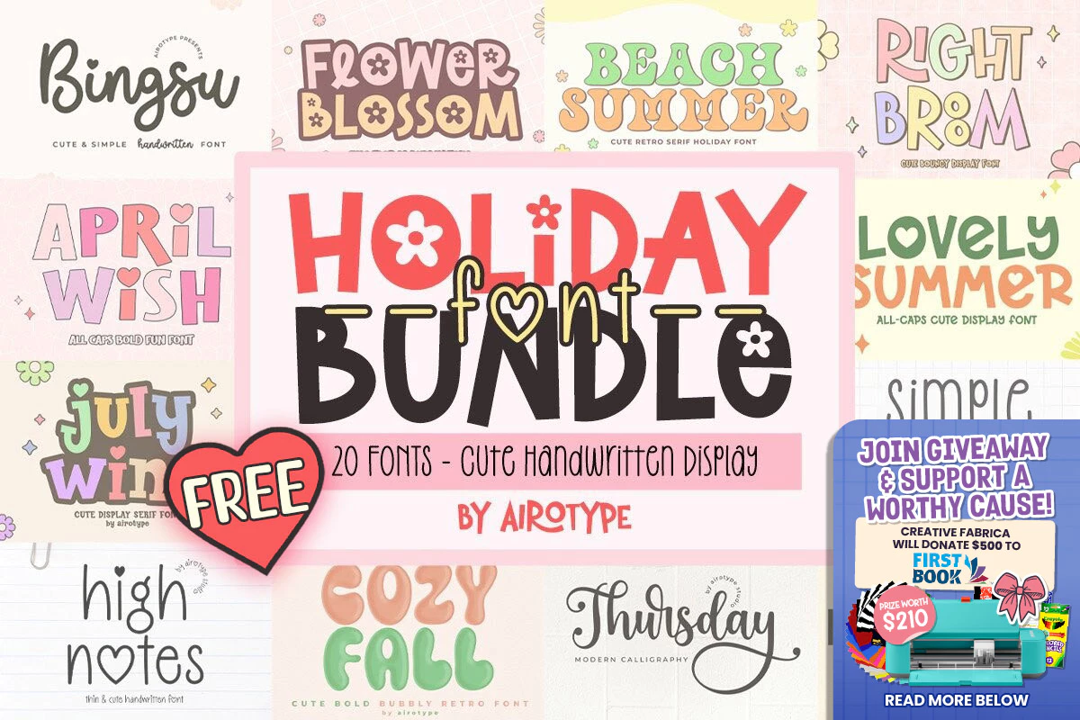 免费获取字体包 Holiday Font Bundle[Windows、macOS][$212→0]