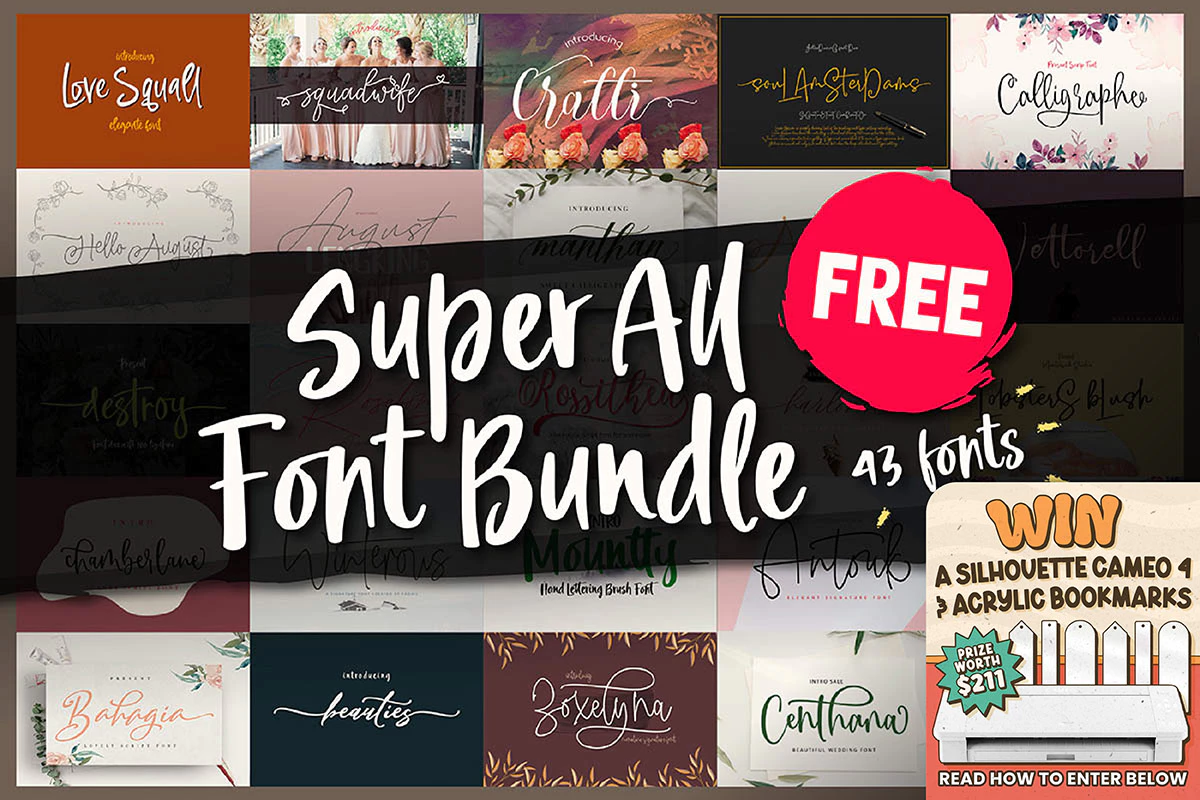 免费获取字体包 Super All Font Bundle[Windows、macOS][$643→0]