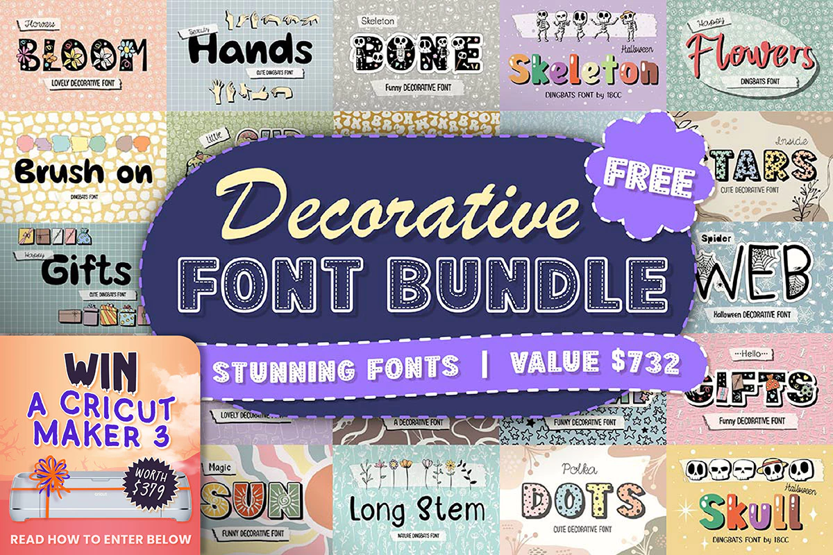 免费获取字体包 Decorative Font Bundle[Windows、macOS][$732→0]