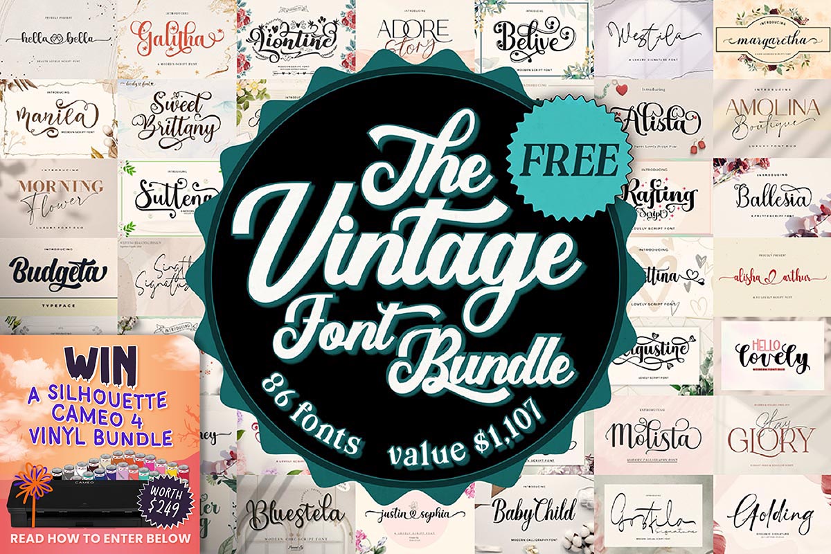 免费获取字体包 The Vintage Font Bundle[Windows、macOS][$1107→0]