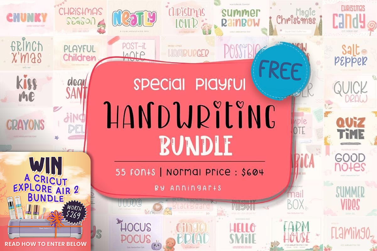 免费获取字体包 Special Playful Handwriting Bundle[Windows、macOS][$604→0]