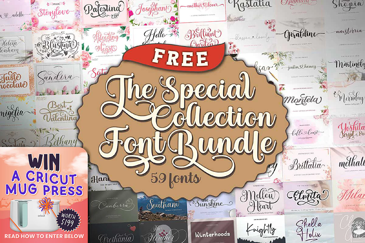 免费获取字体包 The Special Collection Font Bundle[Windows、macOS][$726→0]