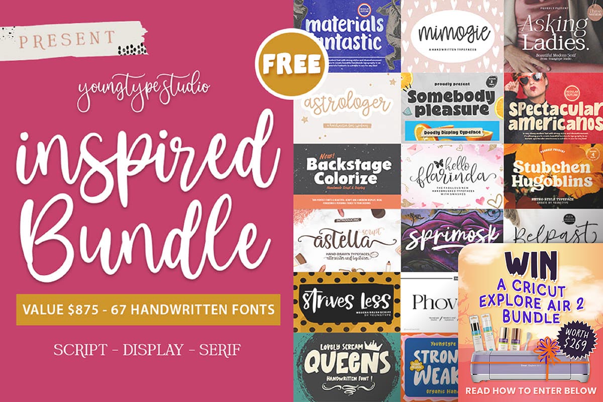 免费获取字体包 Inspired Font Bundle[Windows、macOS][$875→0]