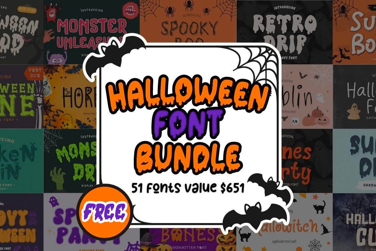 免费获取字体包 Halloween Font Bundle[Windows、macOS][$651→0]