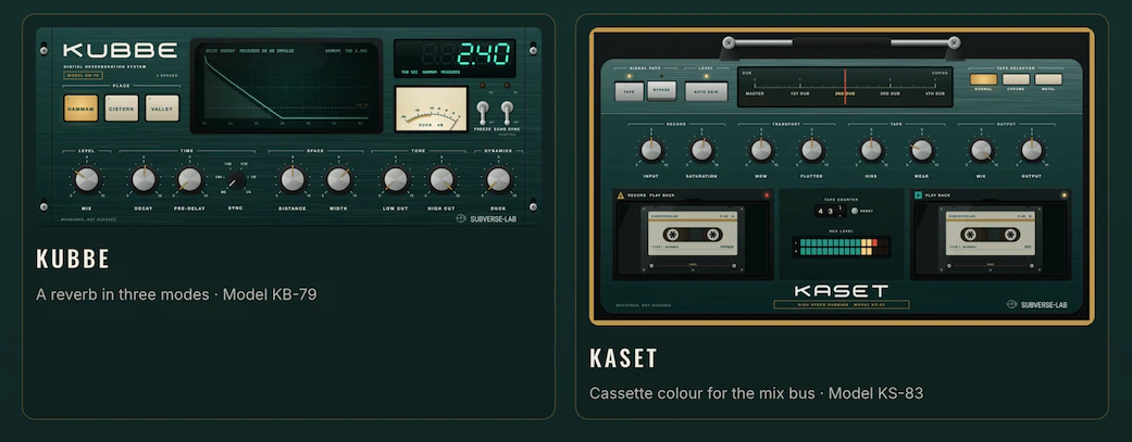 限时免费获取音频插件 Kubbe 和 Kaset[Windows、macOS][$15→0]
