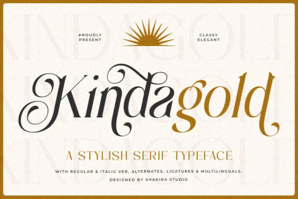限时免费获取字体 Kinda Gold[Windows、macOS][$17→0]