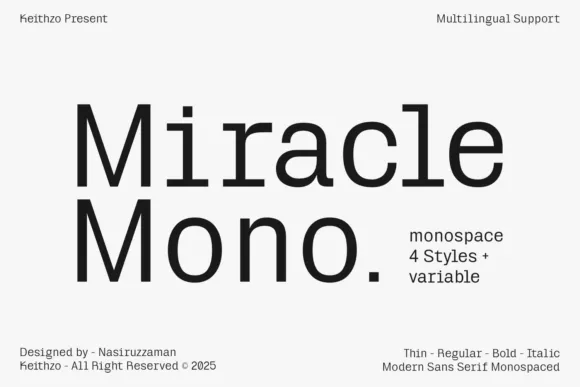 限时免费获取字体 Miracle Mono[Windows、macOS][$20→0]-反斗限免