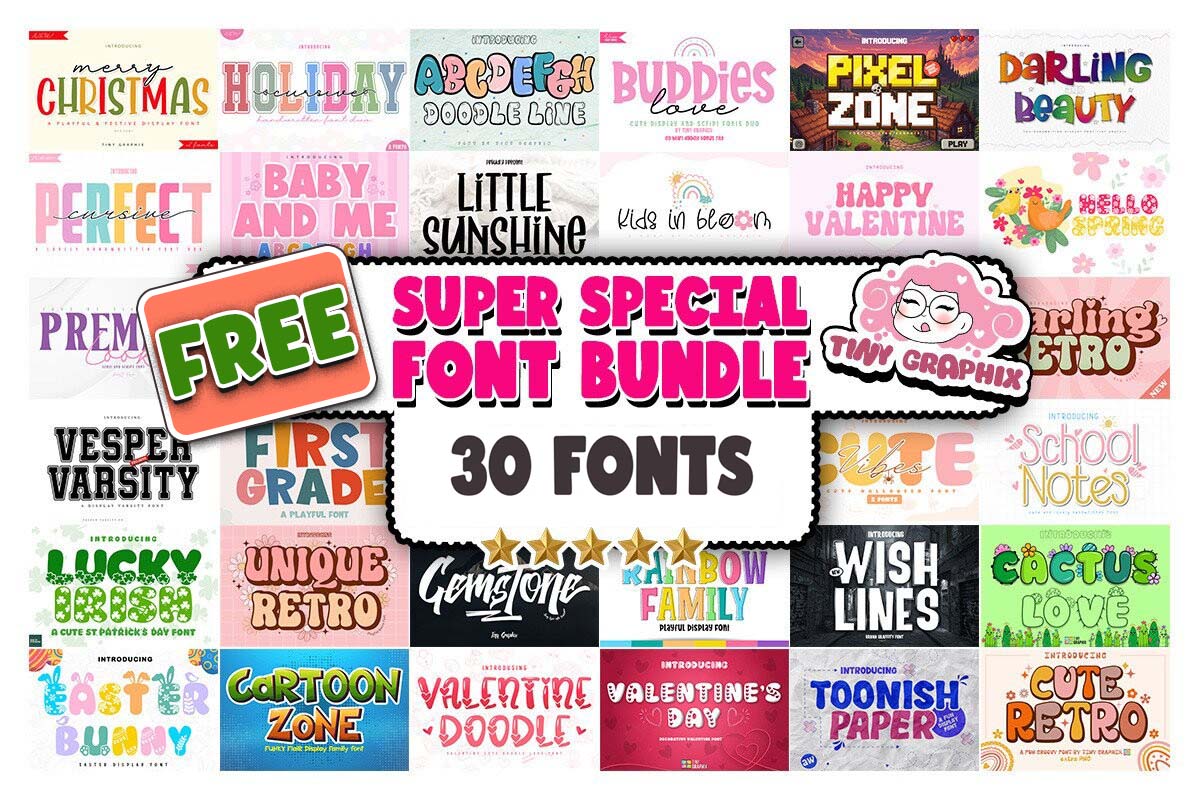 限时免费获取字体包 Super Special Font Bundle[Windows、macOS][$188→0]