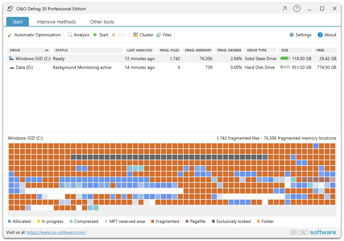 O&O Defrag 30 Pro – 磁盘碎片整理软件[Windows][$29.95→0]