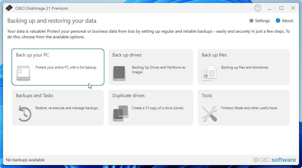 O&O DiskImage 21 Premium – 磁盘镜像生成还原软件[Windows][$49.95→0]