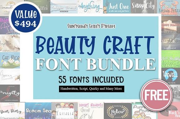 免费获取字体包 Beauty Craft Font Bundle[Windows、macOS][$494→0]