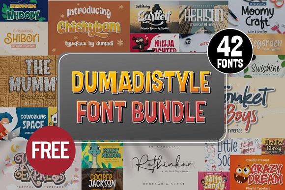 免费获取字体包 Dumadistyle Font Bundle[Windows、macOS][$1162→0]