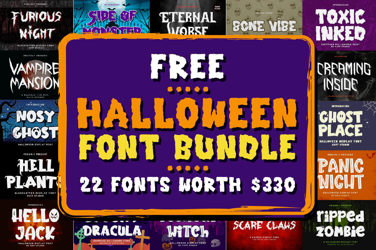 免费获取字体包 Perfect Halloween Font Bundle[Windows、macOS][$330→0]