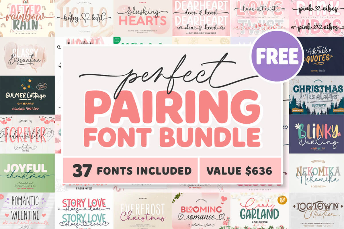 限时免费获取字体包 Perfect Pairing Font Bundle[Windows、macOS][$636→0]