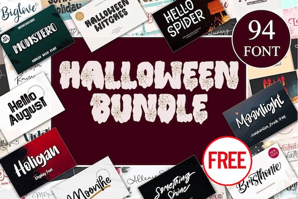 免费获取字体包 Halloween Font Bundle[Windows、macOS][$1199→0]
