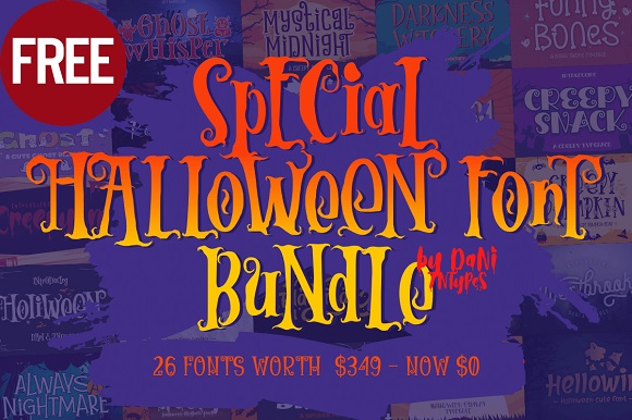 免费获取字体包 Special Halloween Font Bundle[Windows、macOS][$349→0]