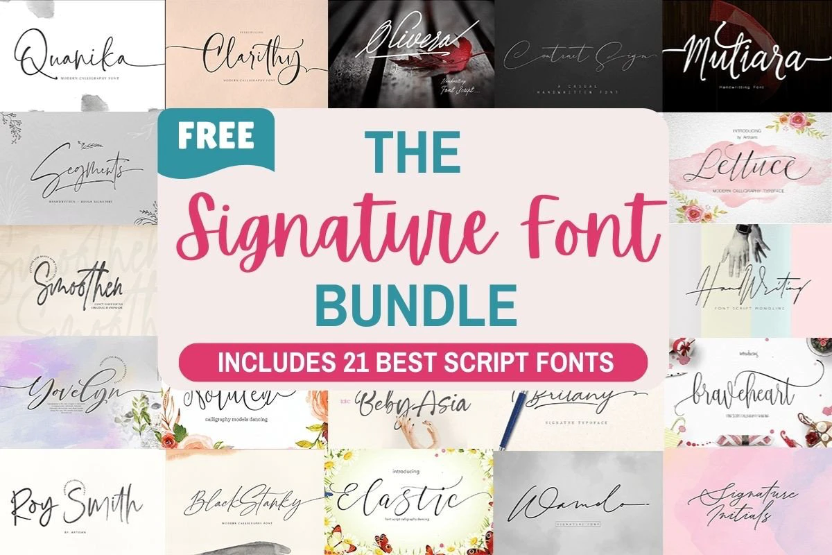 限时免费获取字体包 Signature Font Bundle[Windows、macOS][$16→0]