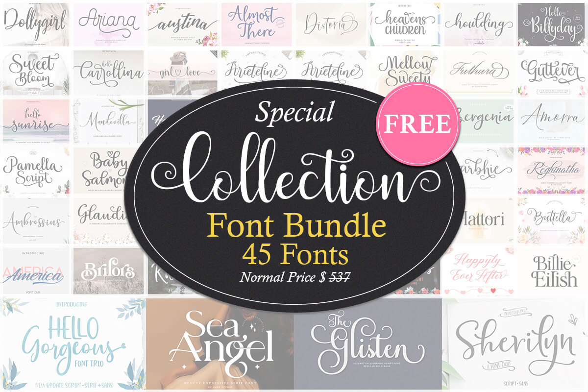 免费获取字体包 Special Collection Font Bundle[Windows、macOS][$537→0]