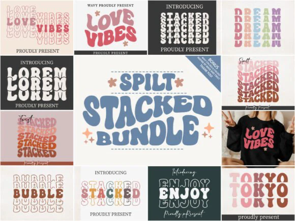 限时免费获取字体包 Spilt Stacked Bundle[Windows、macOS][$29→0]