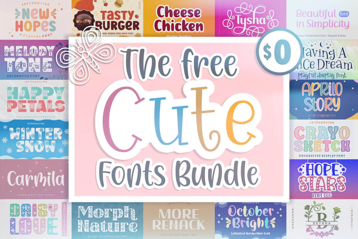 免费获取字体包 The Free Cute Fonts Bundle[Windows、macOS][$282→0]