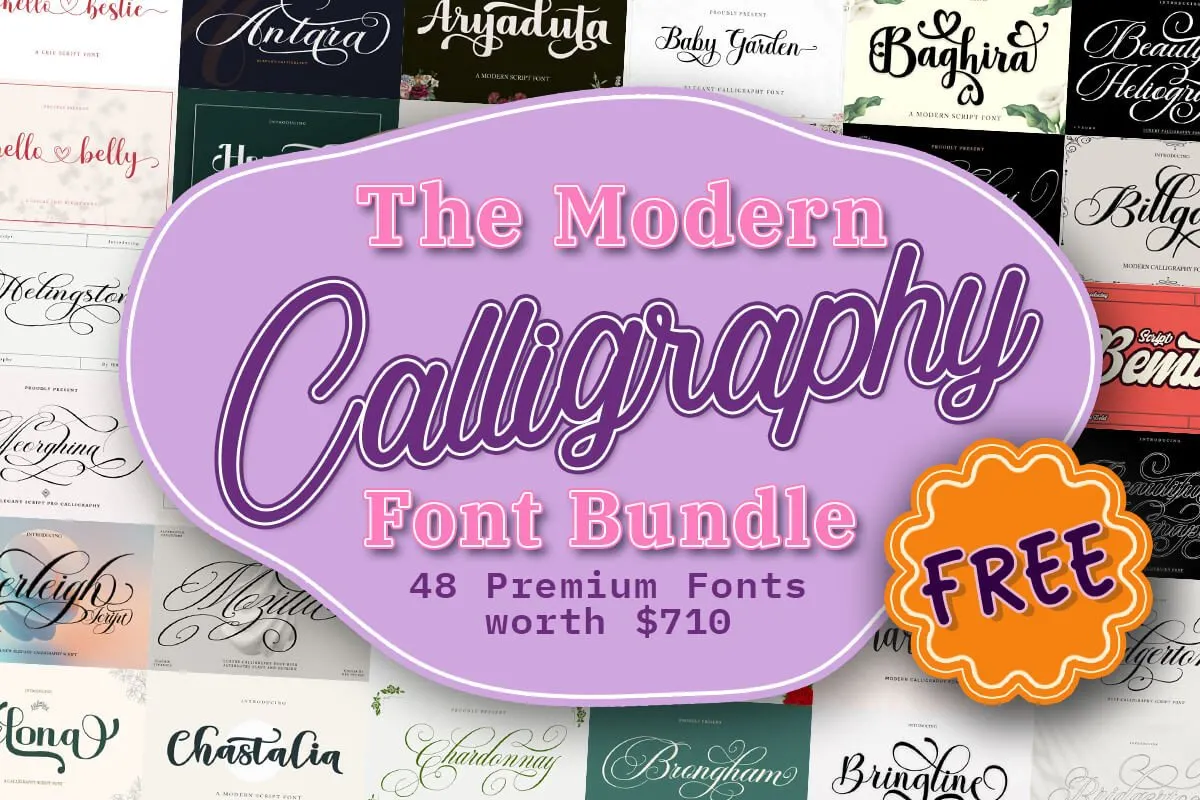 限时免费获取字体包 The Special Modern Calligraphy Font Bundle[Windows、macOS][$710→0]-反斗限免