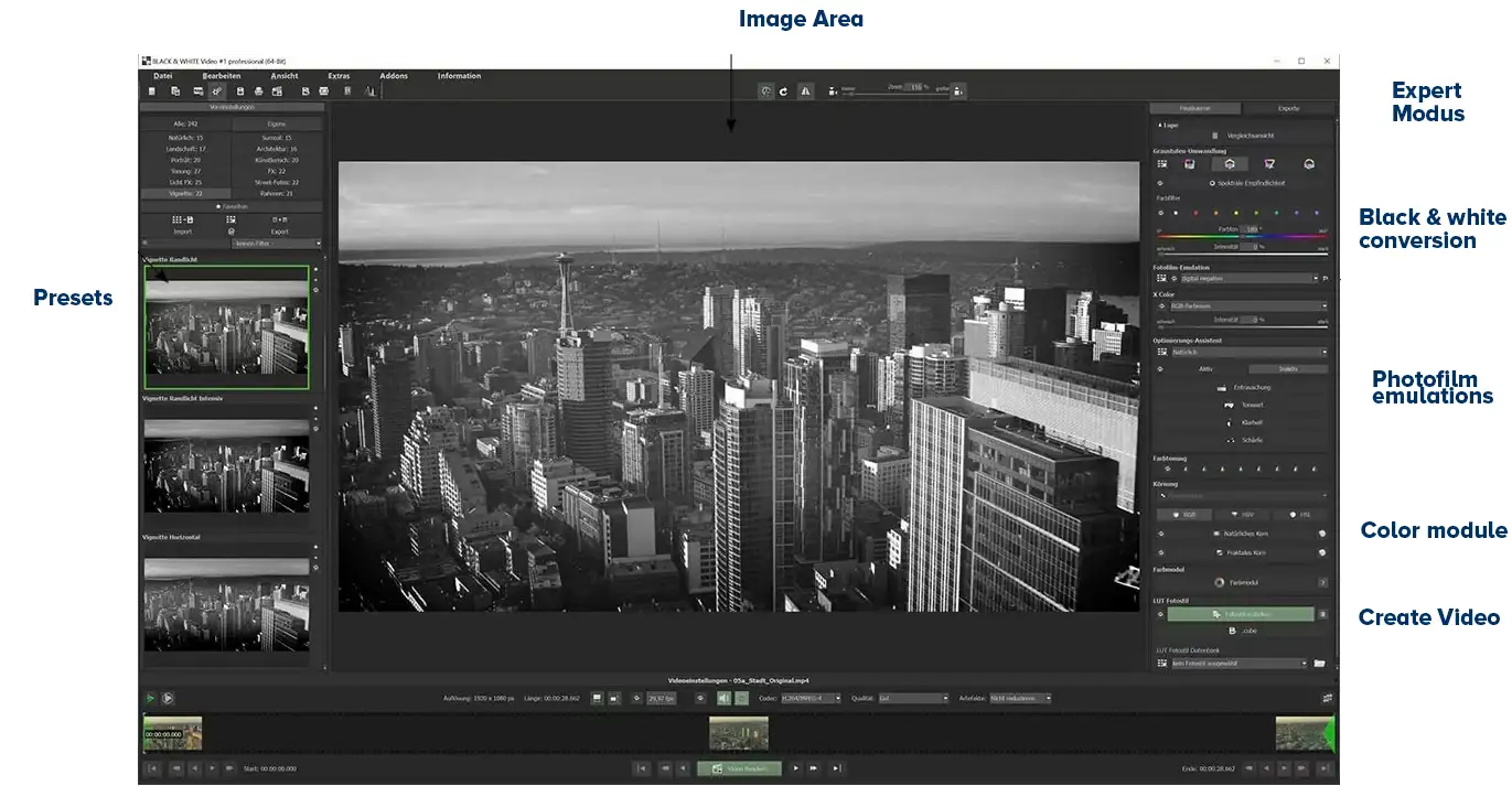 BLACK & WHITE Video #1 - 将视频转换为黑白单色视频[Windows]-反斗限免