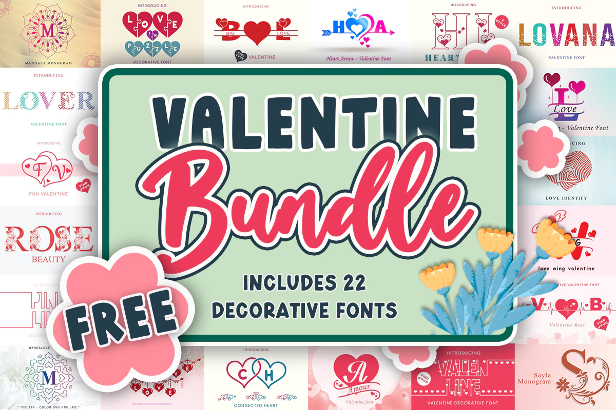 限时免费获取字体包 Valentine Font Bundle[Windows、macOS][$262→0]