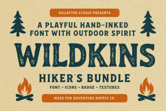 限时免费获取字体 Wildkins Hiker's Bundle Font[Windows、macOS]